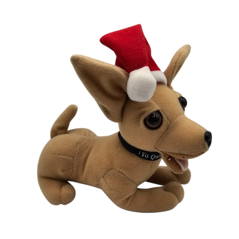 Vintage 1990s Taco Bell Chihuahua Yo Quiero plush stuffed animal Santa Hat